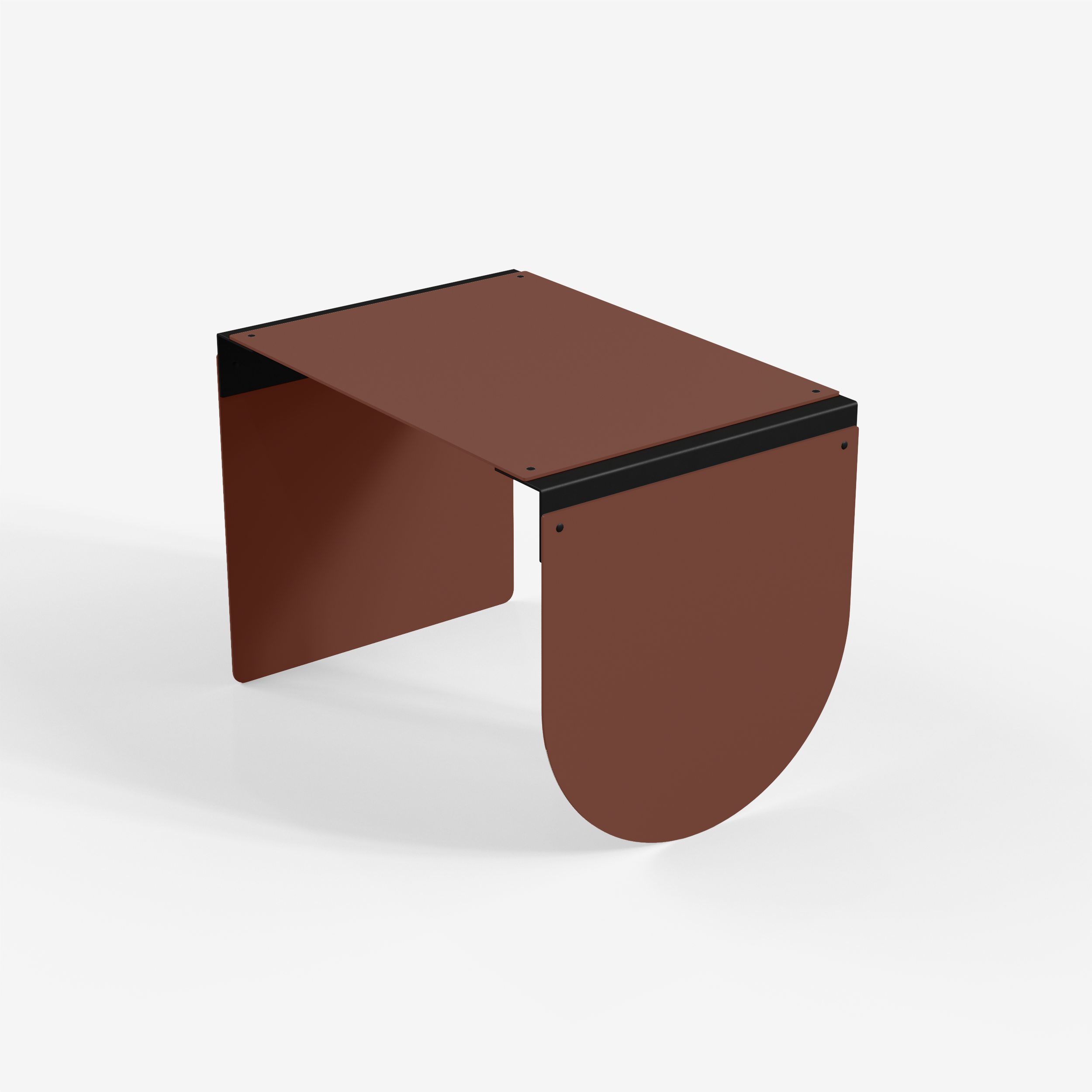 Connect - Coffee Table / L (Round, RedBrown)