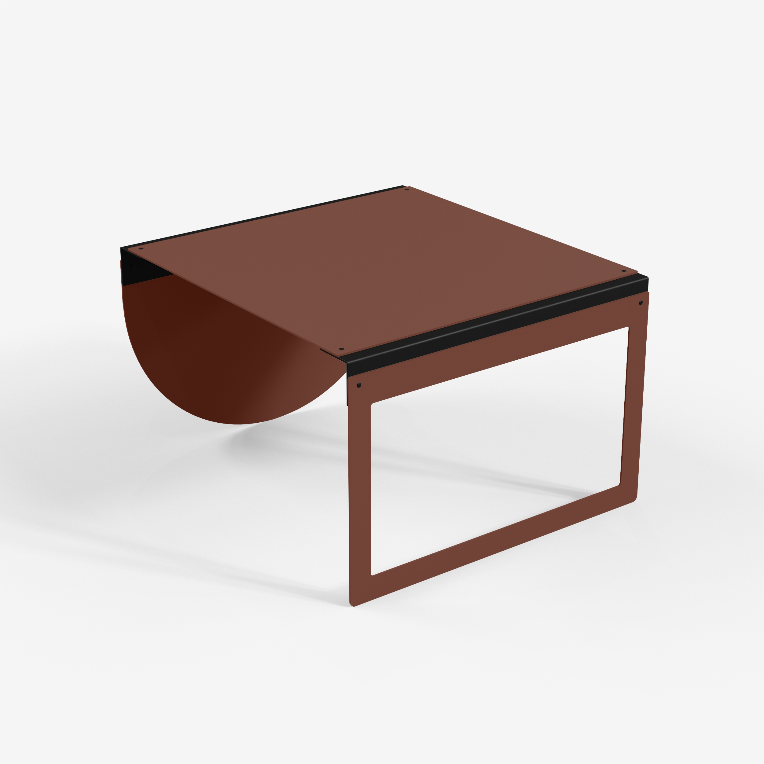 Connect - Coffee Table / XL (Frame/Round, RedBrown)